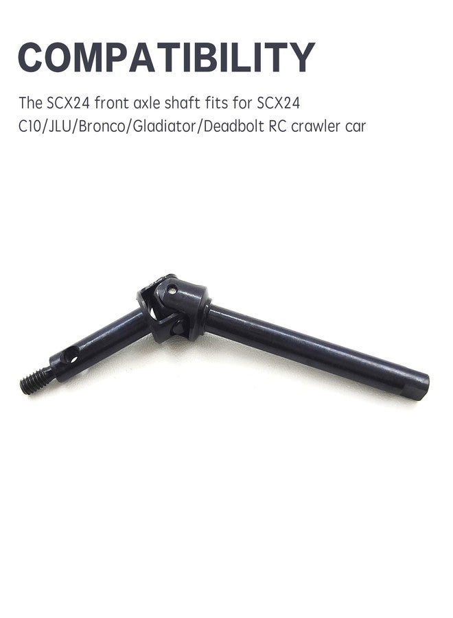 Raflot 2Pcs RC Front Axle Drive Shaft Steel Front Universal Driveshaft CVD Set for 1/24 C10/JLU/Bronco/Gladiator/Deadbolt RC Crawler Car SCX24 Upgrades Accessories - Image 2
